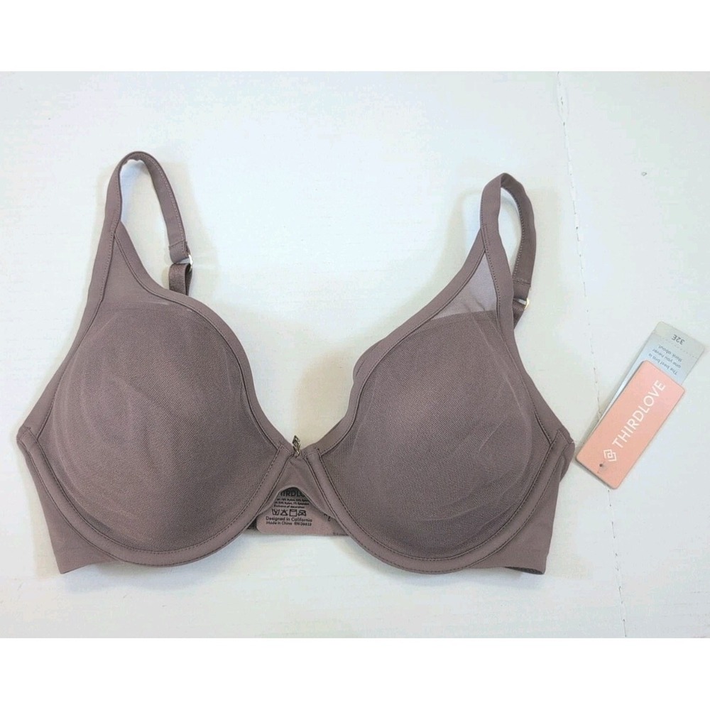 Thirdlove‎ 24/7 Classic Contour Plunge Bra 32E Purple Underwire - New
